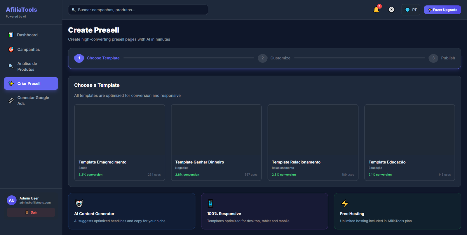 Criador de Páginas Presell